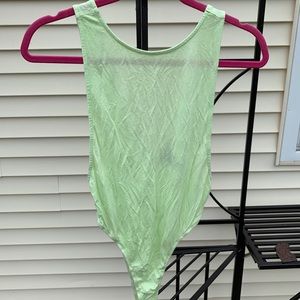 Electric green-side boob onesie